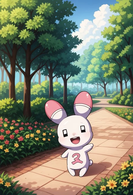 score_9, score_8_up, score_7_up,
masterpiece, best quality, detailed, amazing quality,
detailed background, park, flowers,
detailed eyes, clean eyes,
dynamic pose, walking, looking at viewer, happy,
easynegative,
solo, usatan, no humans,