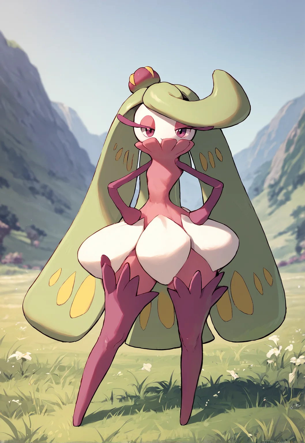 score_9, score_8_up, score_7_up, score_6_up, best quality, highres, outdoors, tall grass, BREAK
<lora:Tsareena-000016:1>,
1girl, pokemon \(creature\), tsareena, standing, looking at viewer, hands on hips, smug