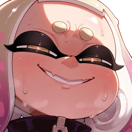 score_9_up, score_8_up, score_7_up, score_6_up, masterpiece, best quality, good anatomy, detailed face, detailed eyes, 5 fingers,
solo, pearl_(splatoon), sweat, portrait, face focus, very close-up, smile, smug,