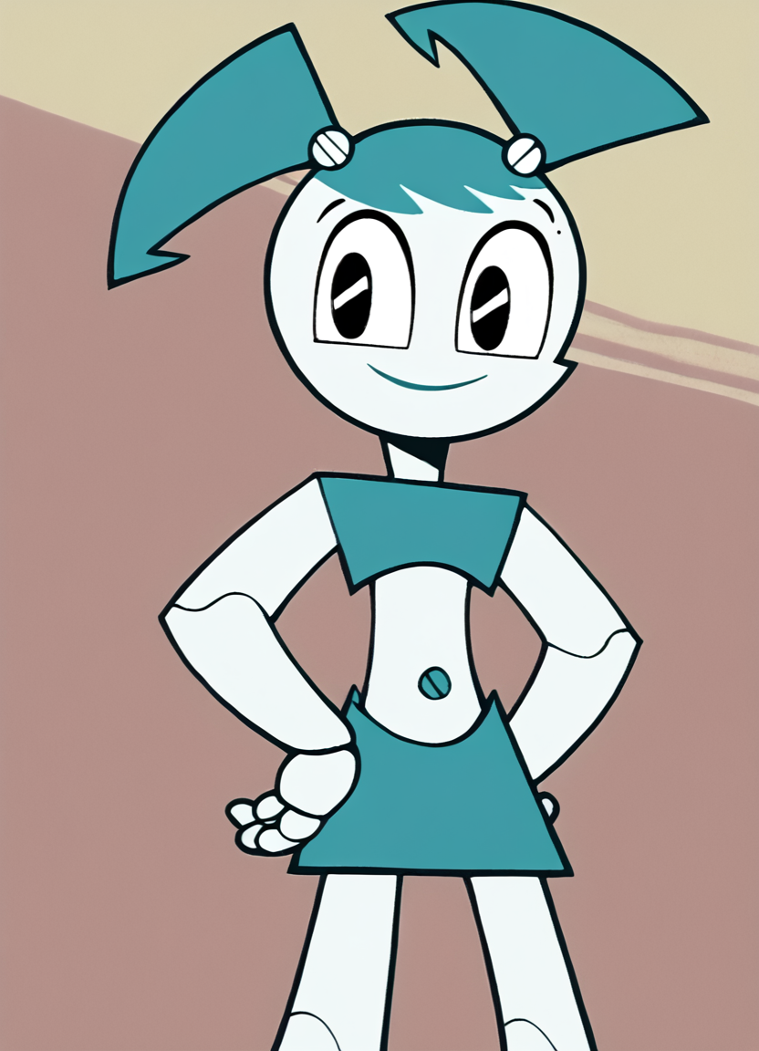 <lora:Jenny_XJ-9_Pony1.0:1> jenny, twintails, 1girl, solo, robot, no humans, blue hair, blue tube top, blue skirt, robot joints, smile, navel, white skin, looking at viewer, looking at viewer, hand on own hip, cowboy shot,, score_9, score_8_up, score_7_up, score_6_up, score_5_up, score_4_up