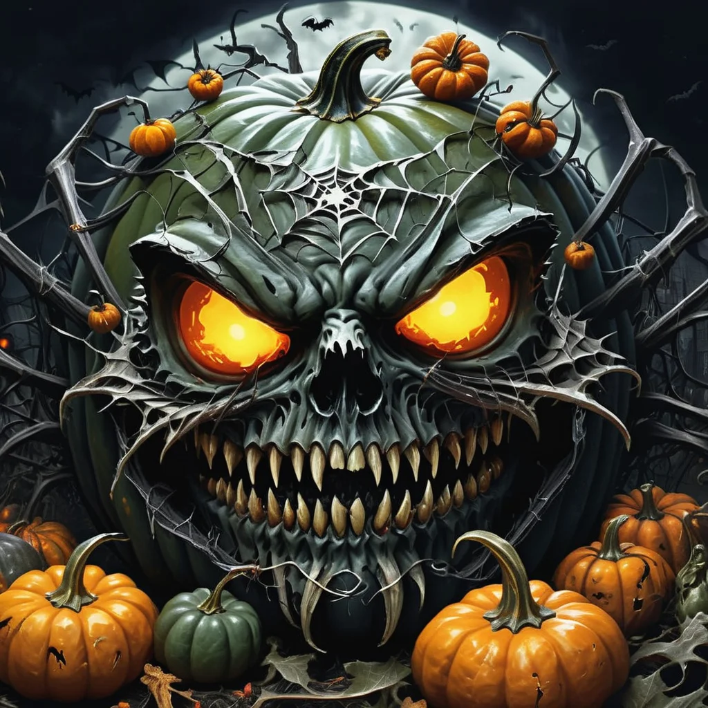 ((realistic,digital art)), (hyper detailed),h4l0w3n5l0w5tyl3DonMD4rk Spellbound Zombie Apocalypse Wicked Witch Witch's Garden Pumpkin Pie Spider Webs Maleficent Smirk Phantom Flames Vampire Fangs Scary Movie Night, <lora:h4l0w3n5l0w5tyl3DonMD4rk-XLv1.1:1>