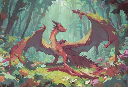 score_9, score_8_up, score_7_up, score_6_up,
dense forest, forest dragon
large forest dragon, dragon wings, large wings, covered in earth, covered in rock, covered in grass, covered in flowers