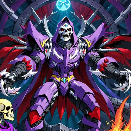 skeletor in his secret lair laughing maniacally