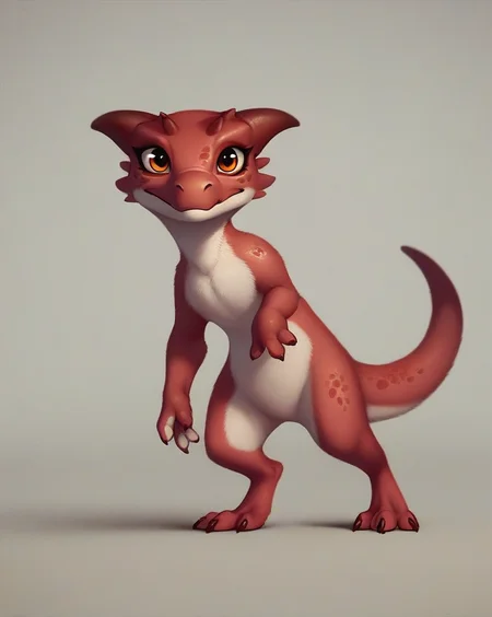 score_9, score_8_up, score_7_up, score_6_up, score_5_up, score_4_up, red body, two tone fur, female, white body, full length portrait, furred kobold, paws, featureless crotch, rating_safe, source_furry, 4 fingers, flat chested, front view, soft shading  <lora:Pony_AnthroV1.0:0.75>