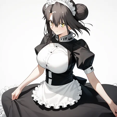<lora:Takeuchi_Takashi_PonyXL_style_v01:1>
<lora:agent.pony:1>
score_9 , score_8_up , score_7_up , source_anime , 
masterpiece , best quality , ultra-detailed , 
BREAK
agent \(girls' frontline\), maid
1girl , woman , huge breasts , light smile , light blush , ((jeanne d'arc (fate)):0.5)  , 
long black hair  , maid dress ,  
leaning on huge stone