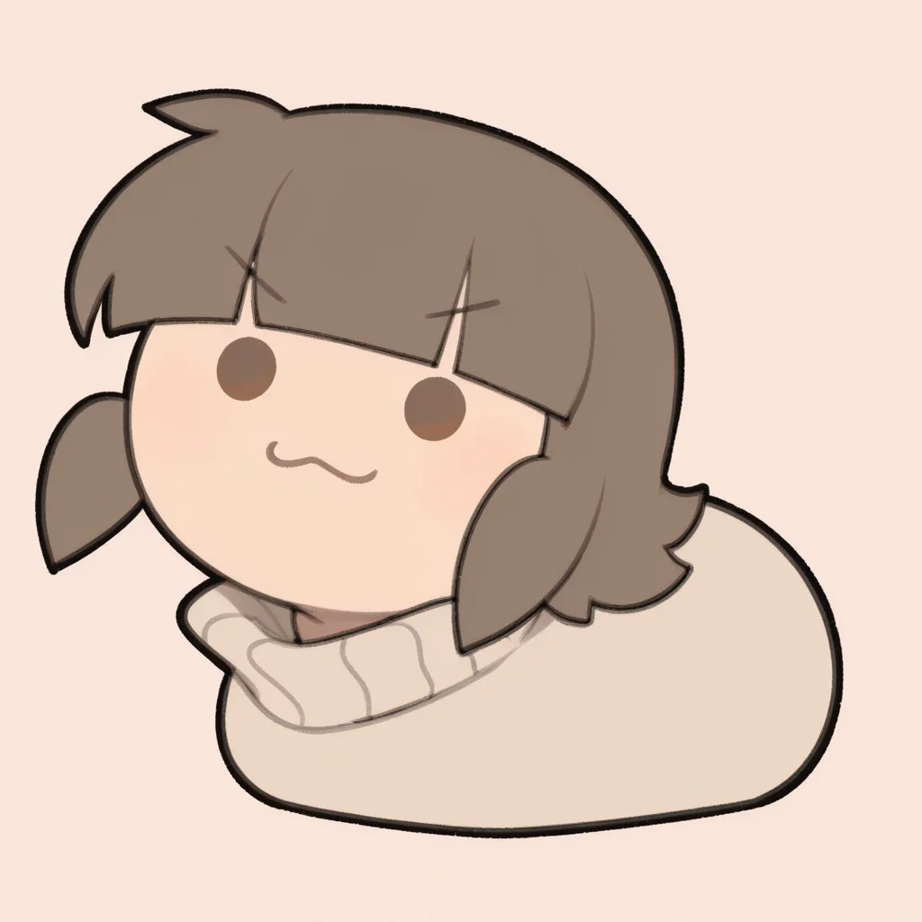 no humans, solo, <lora:TemmieChang_v5:0.9> tmchng,
<lora:BekBry:0.6> bekbry, brown eyes, brown hair, short hair, blunt bangs, petite, annoyed,
loaf, :3, . ., solid circle eyes, sweater, extremely detailed, highres, masterpiece, best quality