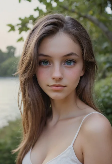 1girl, solo, amy555, cute, portrait, headshot, looking at viewer, outdoors, friendly, breasts, fun, sensual