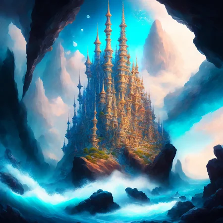 (oceanicrealms style:1) a painting of a castle in the middle of the ocean <lora:djzOceanicRealmsV21_LoraBooth:1>d