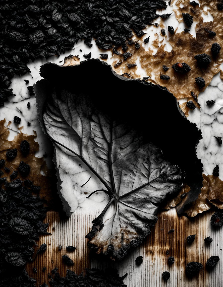 photograph, Flat made of ral-roasted, Wide view, exploring texture and materiality, violence, nature-inspired, texture, monochrome, RAW photo, black and white, <lora:ral-roasted-sdxl:0.8>, luxury, striking, illustrious, original, cinematic light, beautiful elegant