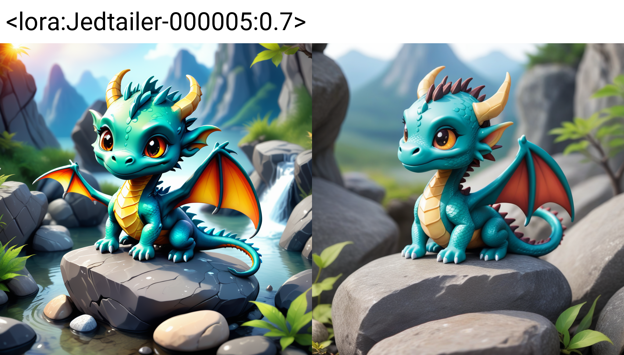 cute chibi dragon on a rock  , Jed-dtl  ,   <lora:Jedtailer-000005:0.7>