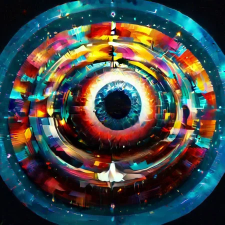 score_9, score_8_up, score_7_up, score_6_up, score_5_up, score_4_up, masterpiece, very aesthetic, glitch style, logoredmaf, flat color, abstract eyeball, kaleidoscope, galaxy, spiral colors Mandala background,