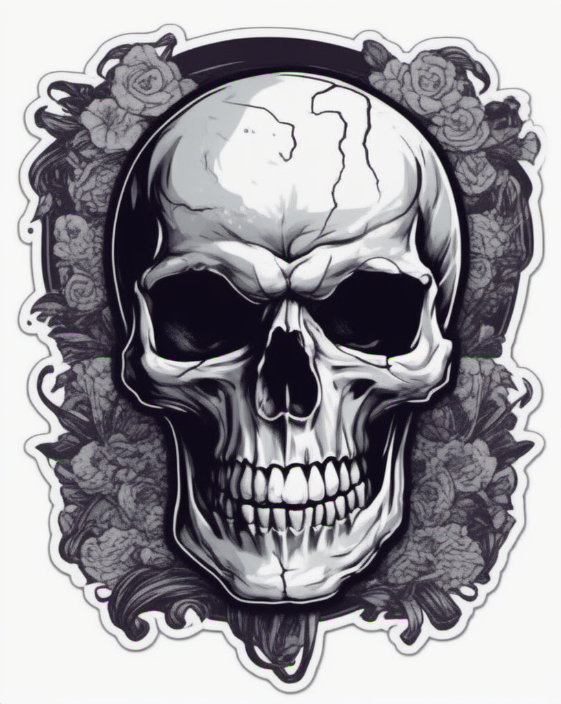 skull head, tshirt design, sticker. <lora:last:1>