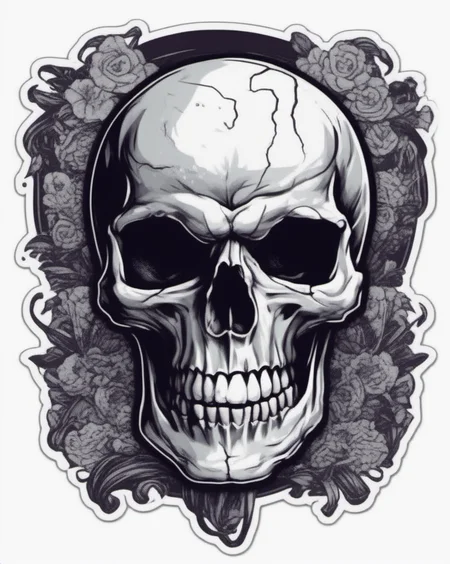 skull head, tshirt design, sticker. <lora:last:1>
