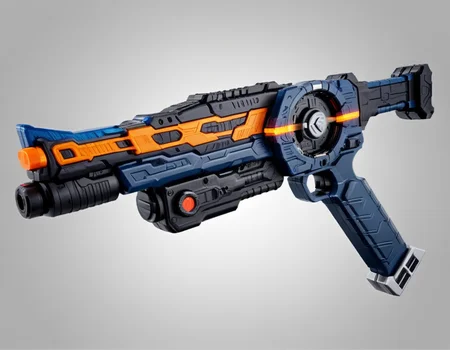 masterpiece,hd,hight quality ,solo,a detail toy rife gun with a light on it,Gunblade,<lora:Tokusatsu_weapon:0.65>