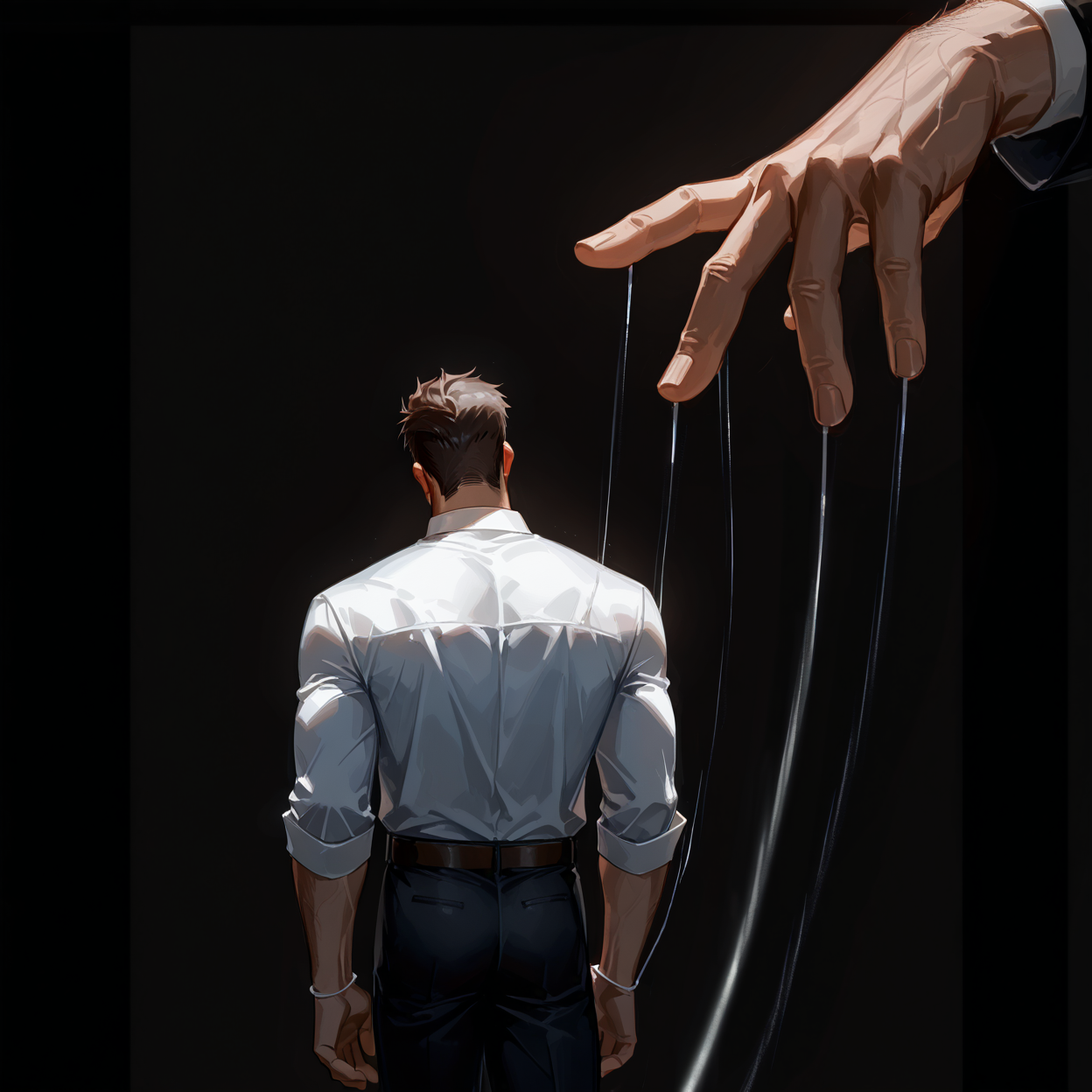 <lora:puppet_strings_illustrious:0.8> ppptstrngs, puppet strings, string, restrained, 2boys, empty eyes, out of frame, black background, 
(very short hair, beard, bara, mature, facial hair, stubble, beard, full beard, sideburn, beard, a lot of beard, ), facial hair,male focus, muscular male, muscular male, bara, mature,  bara, mature, aixiwuganda_(20222192), very awa, masterpiece, best quality, absurdres, newest, perfect quality, detailed background, intricate details,
<lora:slider_Body Type_alpha1.0_rank4_noxattn_last:3><lora:style_Anime Summer Days 2 Style SDXL_LoRA_Pony Diffusion V6 XL:.6><lora:slider_cfg_scale_boost:.7><lora:Artist6p:.55>, Artist6p, Artist04p,<lora:slider_il_brightness_slider_d1:-1><lora:slider_il_contrast_slider_d1:-1><lora:slider_DarkSlider1.2_alpha1.0_rank16_full_300steps:-.6>