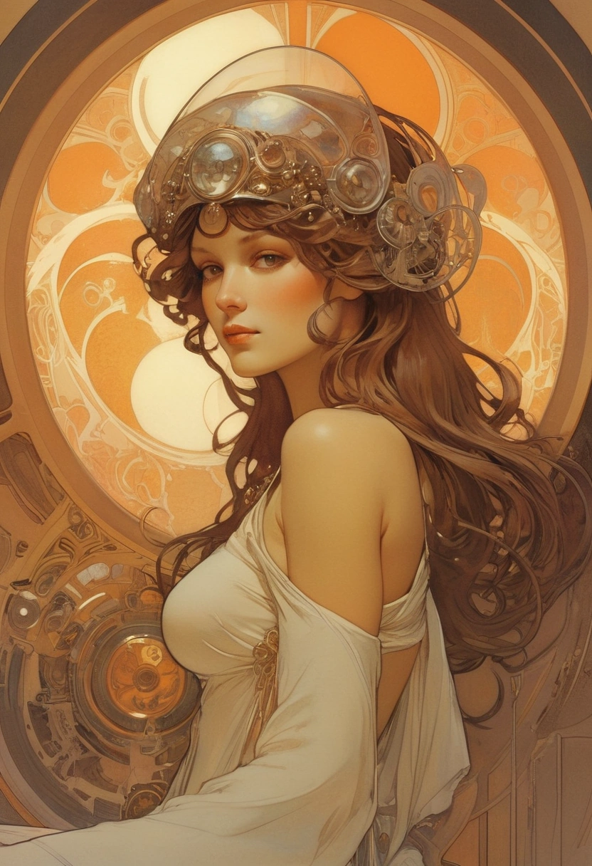 illustration by Alphonse Mucha and Syd Mead