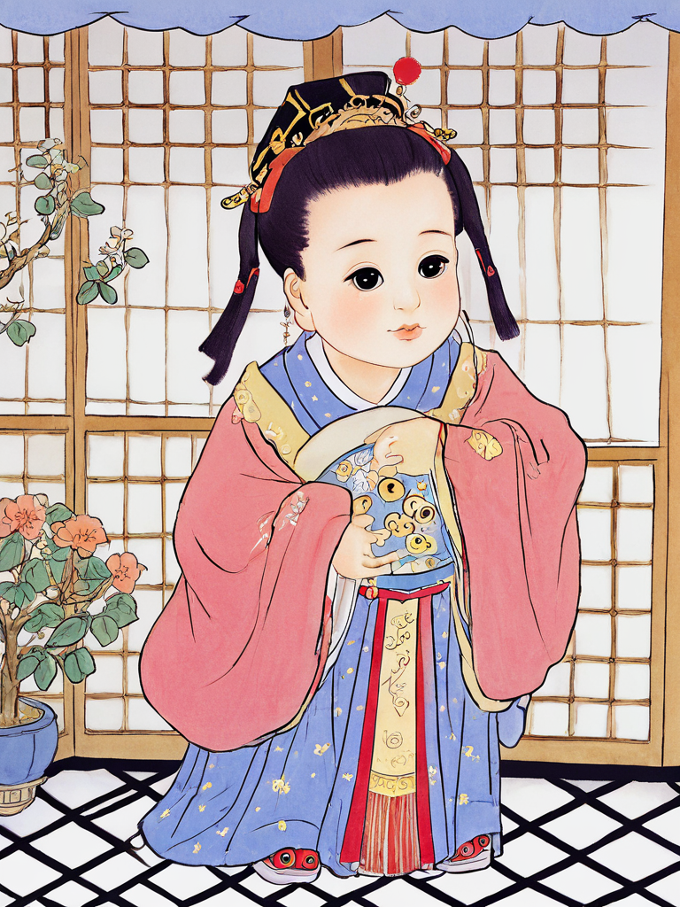 1girl,big_eyes,cute lovely,incredibly absurdres,wallpaper,upper_body,kawaii,chibi,hanfu.simple