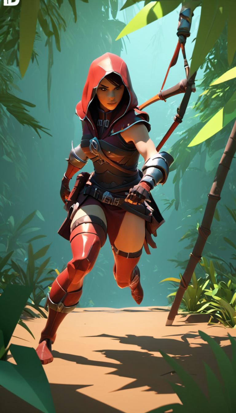low-poly style Cinematic scene, hero view, diablo 4, female rogue, action pose, <lora:diablo_4_rogue_v0.0.1:1>, jungle, masterpiece, best quality, high quality, absurdress . low-poly game art, polygon mesh, jagged, blocky, wireframe edges, centered composition