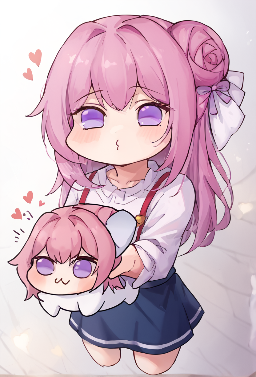 score_9, score_8_up, score_7_up, source_anime,
BREAK
<lora:Doro_X_PDXL_V1:1.0>, doro, creature, pink hair, purple eyes, hair bun, hair bow, no humans, white skin, four legs, solid circle eyes, no pupils, chibi, ;3, 
<lora:FrierenBlowingKissMeme_XLPD:1.0>, IncrsBlowingKiss, heart, blowing kiss,
white background, realistic, 
BREAK
depth of field, lights, illumination,
<lora:GoddessofNikkie_PonyXL:0.8>, Nikkedusk_Style,