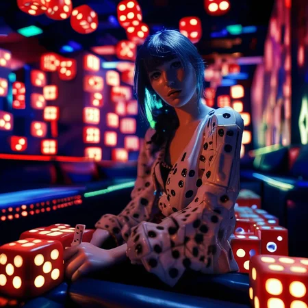 dice girl in a nightclub<lora:dice:1>
