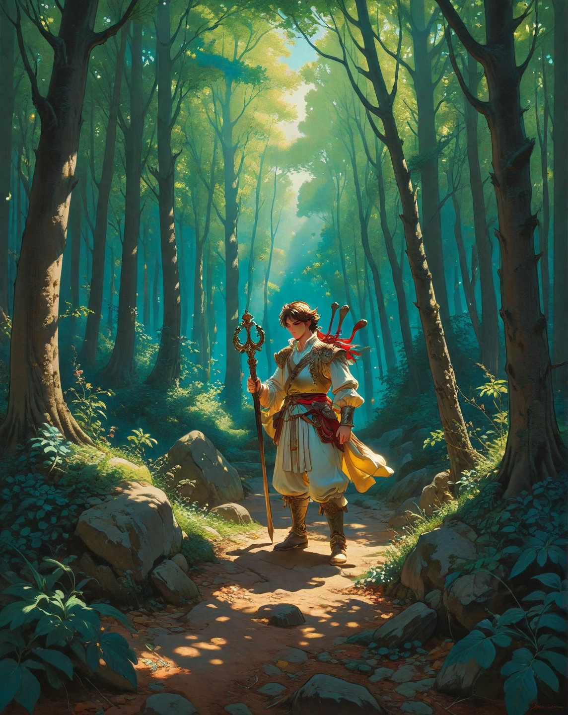 Renaissance style, Baroque, anime artwork Joaquin Sorolla (Mediterranean light), Ancient beech forest with emerald undergrowth, group warrior, hayrick with wooden pitchfork,weasel investigating burrow.,
<lora:Wild_Anime_2025:0.7>,
<lora:风格:0.7> style2,
<lora:extremely_detailed:0.7> extremely detailed ,
<lora:aidmaImageUpgraderSDXL-v0.3:0.5> aidmaImageUpgrader,
<lora:add-detail-xl:0.7>,
<lora:HyperdetailedColoredPencilIl:0.3>  ArsMJStyle, Colored pencil hyperdetailed realism, . anime style, key visual, vibrant, studio anime,  highly detailed, Fantasy painting art style, imaginative, dynamic composition, professional-grade execution, creates immersive world and landscape, painterly, epic, magical, dramatic, exuberant, grandeur, baroque art, oil painting art style from Renaissance period, masterful composition, Renaissance mood, renaissance oil painting, brush strokes, Realistic, perspective, light and shadow, religious or mythological themes, highly detailed