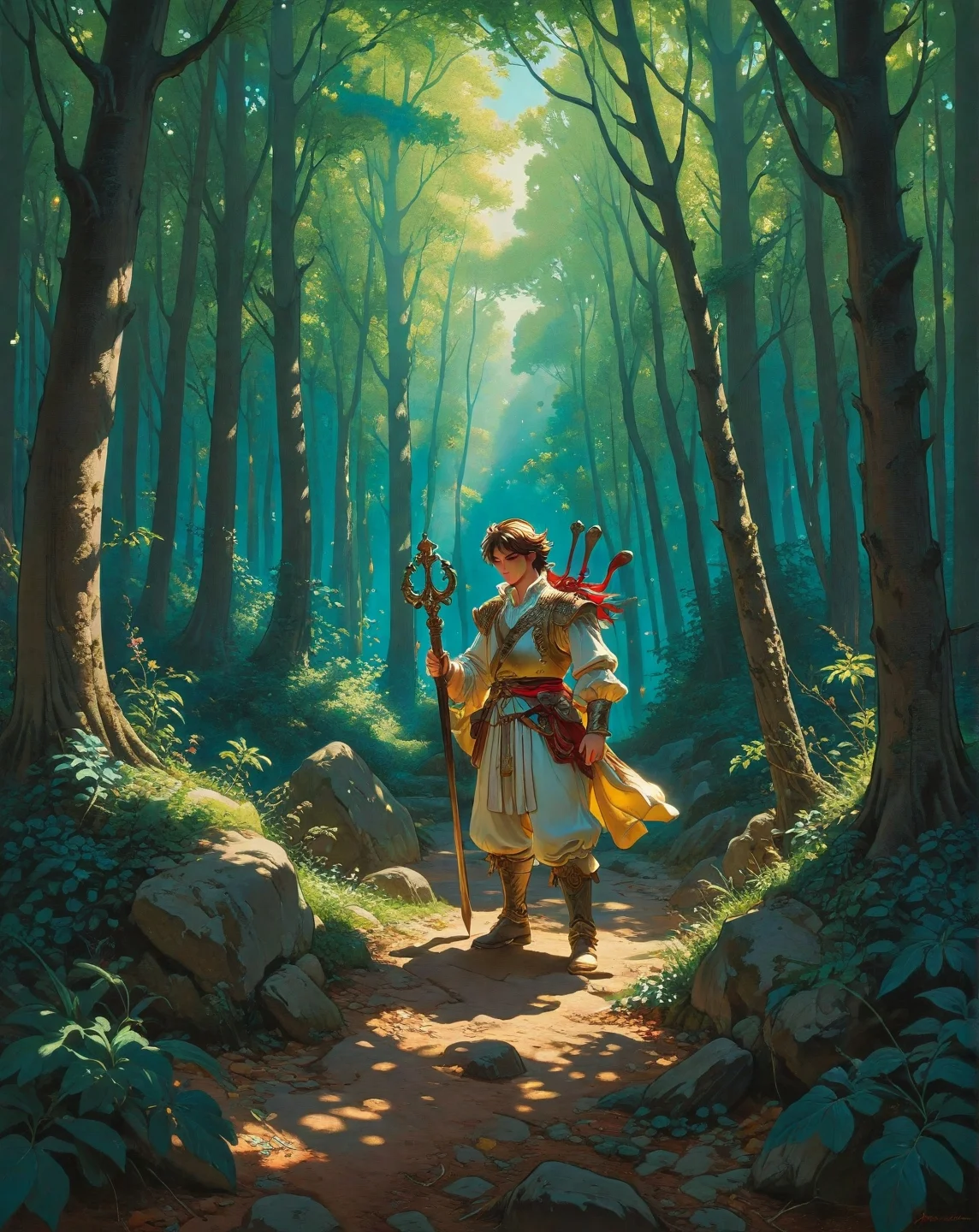 Renaissance style, Baroque, anime artwork Joaquin Sorolla (Mediterranean light), Ancient beech forest with emerald undergrowth, group warrior, hayrick with wooden pitchfork,weasel investigating burrow.,
<lora:Wild_Anime_2025:0.7>,
<lora:风格:0.7> style2,
<lora:extremely_detailed:0.7> extremely detailed ,
<lora:aidmaImageUpgraderSDXL-v0.3:0.5> aidmaImageUpgrader,
<lora:add-detail-xl:0.7>,
<lora:HyperdetailedColoredPencilIl:0.3>  ArsMJStyle, Colored pencil hyperdetailed realism, . anime style, key visual, vibrant, studio anime,  highly detailed, Fantasy painting art style, imaginative, dynamic composition, professional-grade execution, creates immersive world and landscape, painterly, epic, magical, dramatic, exuberant, grandeur, baroque art, oil painting art style from Renaissance period, masterful composition, Renaissance mood, renaissance oil painting, brush strokes, Realistic, perspective, light and shadow, religious or mythological themes, highly detailed