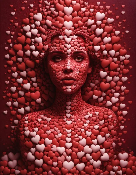 amazing award winning photo of a woman made out of hearts as zavy-hrtfl