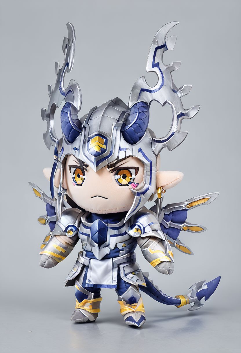score_9, score_8_up, score_7_up,((plushify, chibi,  character stuffed toy)),dorugoramon,wings,horns,tail