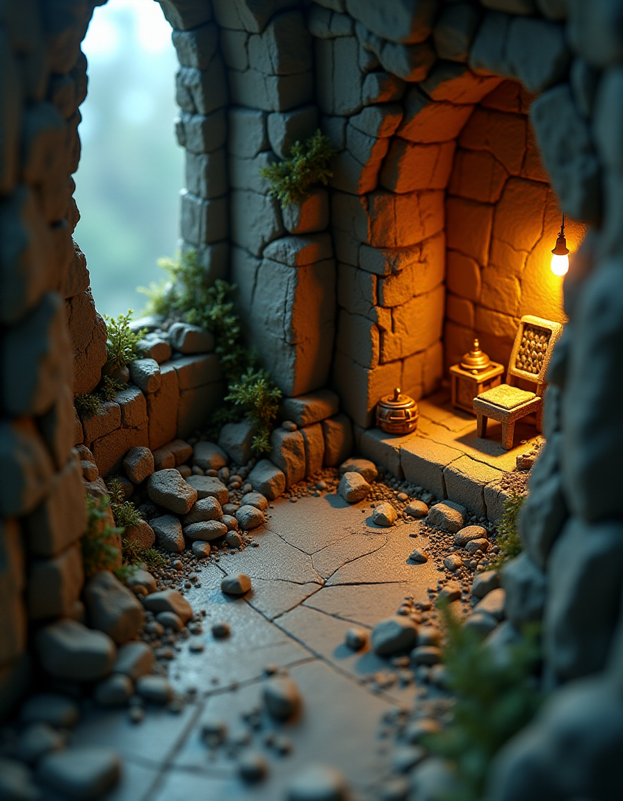 (indoor,very wide isometric view,tilt-shift lens:1.6), (miniature,diorama,no_realistic,no_photo:2) of (stasis _chamber:1.3), high rise
