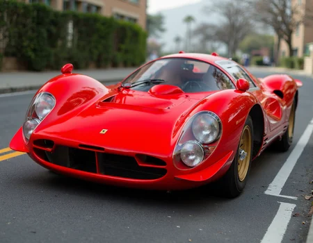 realistic photo of a car, ultra high quality, very detailed, sharp focus, highly detailed,<lora:Ferrari_412P:1>, 412p, ferrari