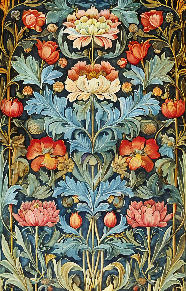masterpiece,best quality,<lora:tbh192-sdxl:0.9>,illustration,style of William Morris animals