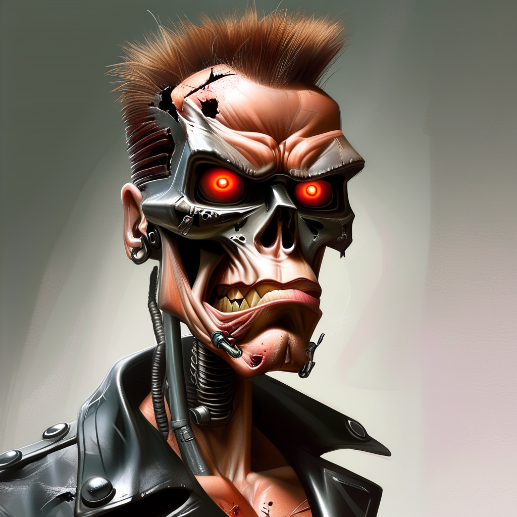 caricart terminator<lora:caricart:1>
