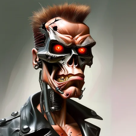caricart terminator<lora:caricart:1>