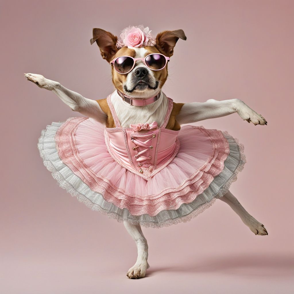 A HuWoof dressed as a ballerina is dancing <lora:SDXL_HuWoof_LoRA:1>