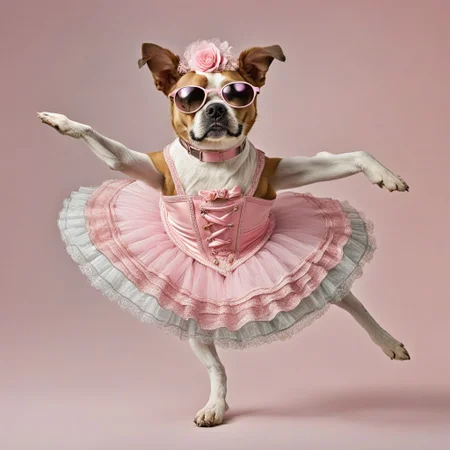 A HuWoof dressed as a ballerina is dancing <lora:SDXL_HuWoof_LoRA:1>