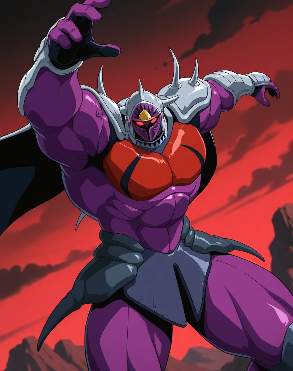 <lora:Lanacuras_(Shinzo)_(Illustrious)_(AD):1> Lanacuras, muscular, Shinzo,
exterior, vivid anime dark sky with black clouds, mountains, nature, end of the world background, red and green clouds in the sky, fighting,
dynamic action, dutch angle, cowboy shot, detailed face, detailed eyes, glowing red eyes,
hyper muscular, end boss, large wide rounded protruding pecs, bulging muscles, large rounded muscular shoulders, large biceps, large thighs, abs, red pecs, perfect hands, peak physical conditioning, pinnacle of manly perfection, perfect physique, veiny muscles, commanding oppressive presence,
BREAK: very awe, aesthetically pleasing, masterpiece, best quality, amazing quality, very aesthetic, perfect depth of field shot,
BREAK: lazympos, lazypos (2),