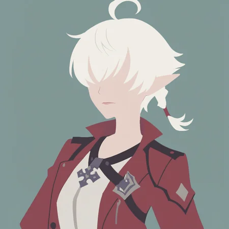 score_9, score_8_up, score_7_up, 
al1s41e,1girl,solo, alisaie leveilleur <lora:al1s41e_v2-000040:0.7>,red coat, <lora:PonyMinimalStyle:1> minimalstyle, simple, (faceless female:1.5), beautiful, extremely detailed, vector, headshot