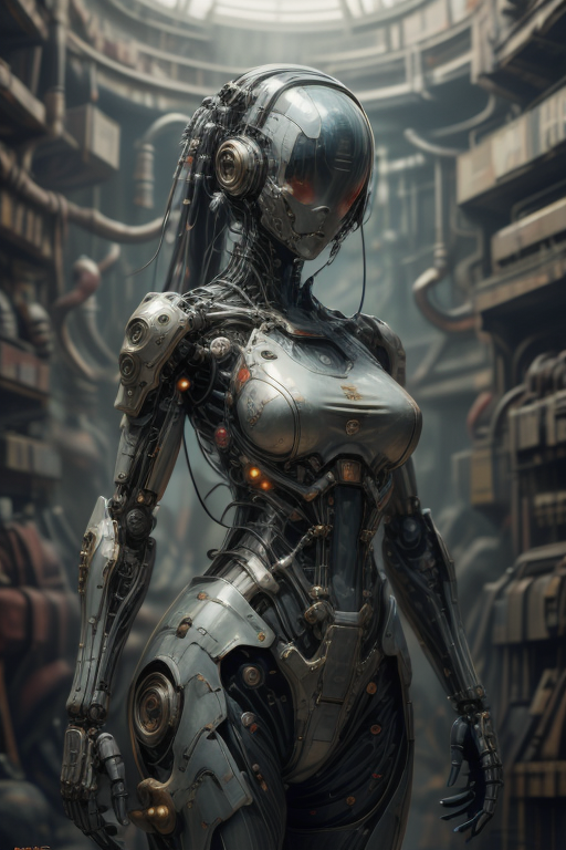 biomechanical style masterpiece,best quality,absurdres,high details,8K,photorealistic,amazing body,at distance,cowboy_shot,posing,flirting,(playful gaze, smirking:1.1),1girl,<lora:r4gdroid_v2:0.7>,r4gdr01d,gynoid,<lora:Cyberhelmet:0.3>,cyberhelmet,helmet,cyberpunk,antennas,<lora:Concept_-_Hella-sthetic_v2:0.7>, . blend of organic and mechanical elements, futuristic, cybernetic, detailed, intricate