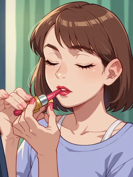 score_9, score_8_up, score_7_up, score_6_up,   <lora:l1ppyXLP:0.8> l1ppy, lipstick, cosmetics, applying makeup, 1girl, anime screencap,