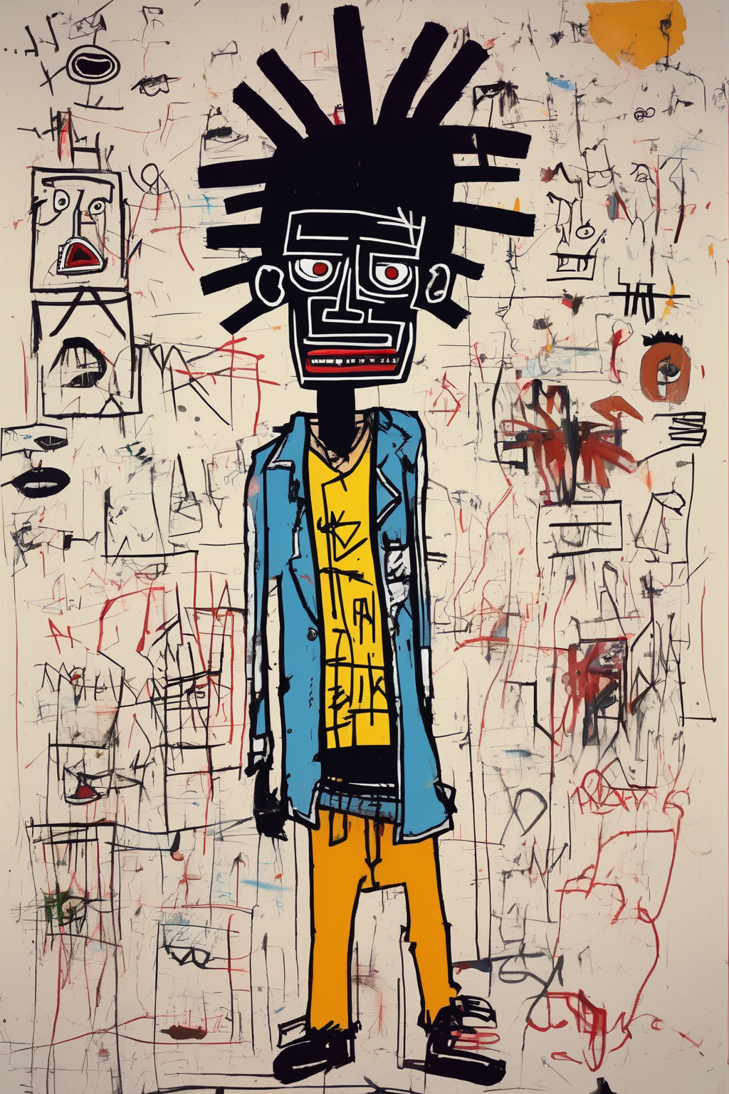 Jean-Michel Basquiat Style - create an artwork based on jean michel basquiat style. It should be as accurate as possible
