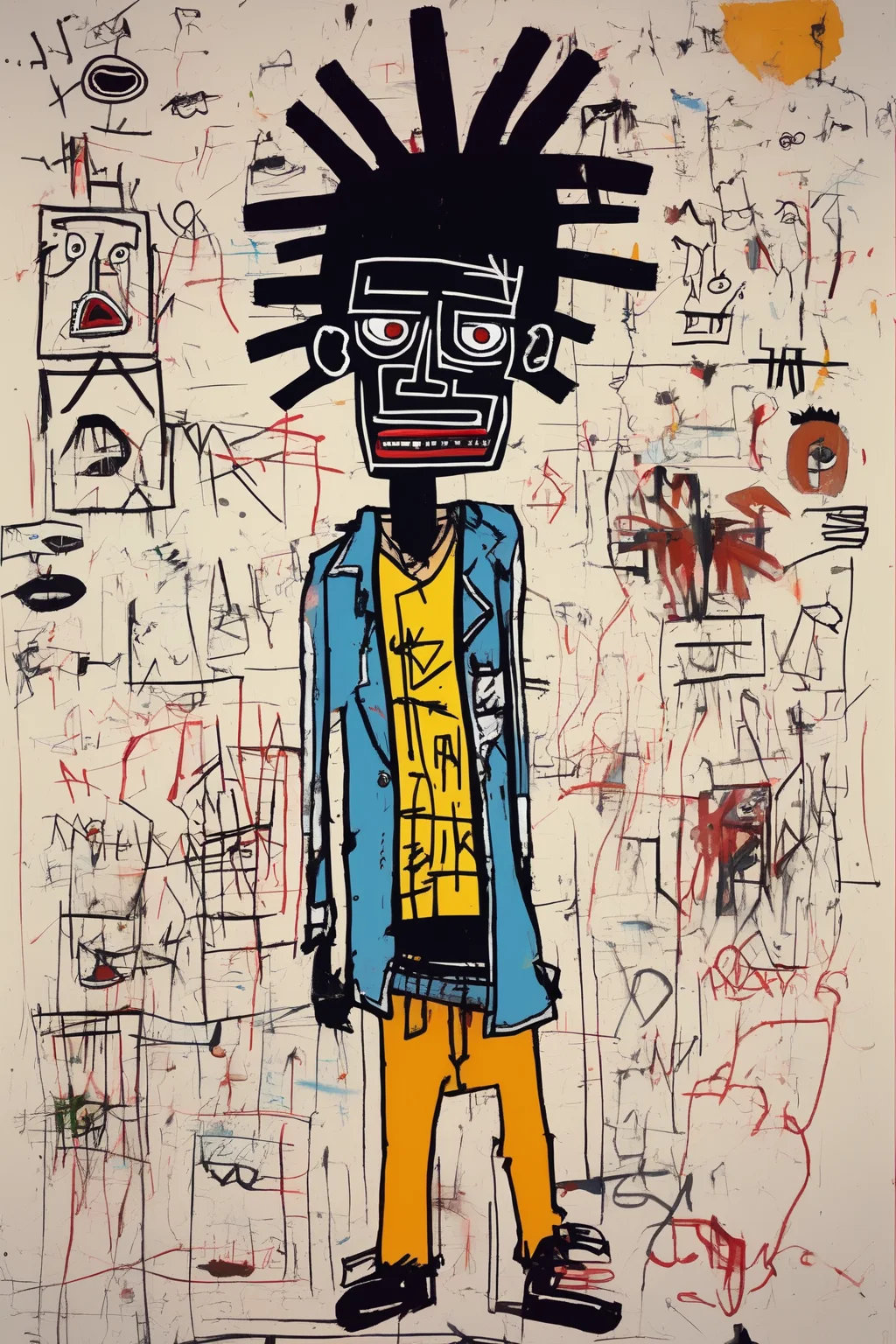 Jean-Michel Basquiat Style - create an artwork based on jean michel basquiat style. It should be as accurate as possible