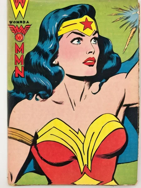 Wonderwoman VintageMagStyle <lora:SDXL-VintageMagStyle-Lora:1>, Very detailed, clean, high quality, sharp image