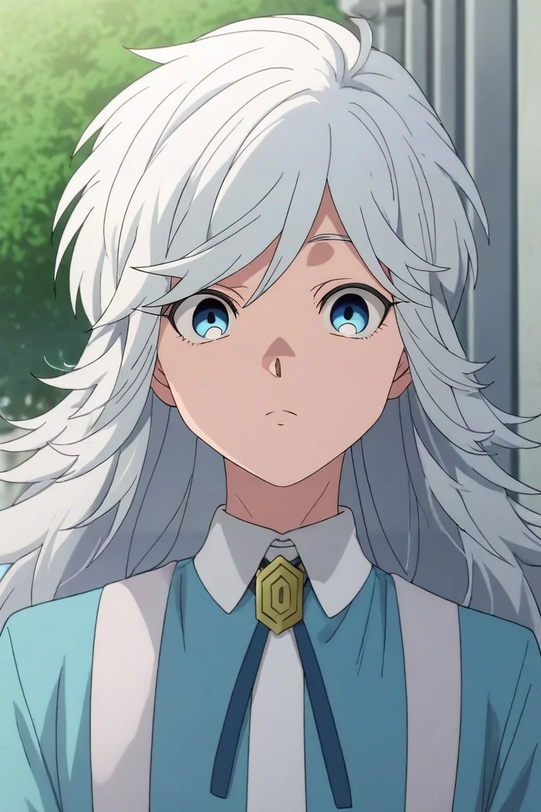 score_9, score_8_up, score_7_up, , rating_safe, intricate details, , , depth of field, 1boy, solo, male focus, <lora:akira_kemono_jihen_pony:0.88>, akira_kemono_jihen, white hair, blue eyes, long hair, bangs, , , <lora:sdxl_lightning_8step_lora:1>