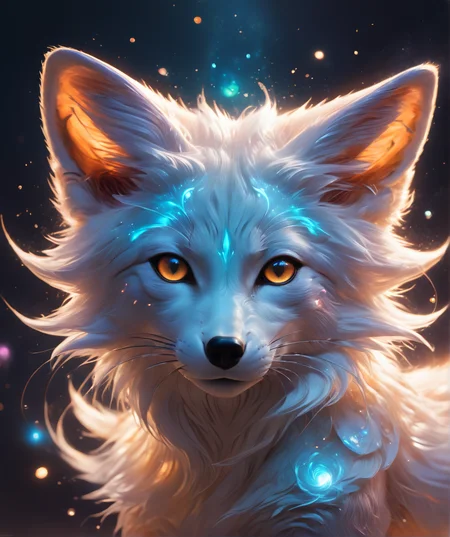 <lora:RossTranXL-000007:0.75>,Darwinâs fox,masterpiece,rostran style,(frank frazetta,ross tran),ethereal,magnificinet,radiance,luminous,magical,glowing,eyes glow,particle glow, 8k uhd,absurd res,ultra detailed,masterpiece,awardwinning,sharp focus,intricate detail,50mm lens,light art,dreamlike art
