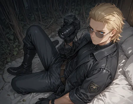 PonyScores7, source_anime, ah, 1IllustriousQual,
BREAK ((from above), (from side), far from viewer)
BREAK <lora:albertwesker-guy-PONYv1:0.8> albertwesker, 1boy, toned, athletic, fit, mature male, angular face, sharp_featured face, handsome, charming, alluring, <lora:shinyskin2:0.2> glistening skin, AS-MidAged, <lora:shinyskin2:0.2> glistening skin
BREAK slicked back hair, short hair, blonde, <lora:hairdetailpxl:0.2> hairdetailpxl,
BREAK blue eyes, <lora:expressive eyes:0.2> expressive eyes, <lora:eyedetailpxl:0.2> eyedetailpxl, <lora:Eyes_High_Definition:0.2> EyesHD
BREAK (lies back on a plush bed, propped up on one elbow, looking directly at the camera with allure)
BREAK (plant hybrid,plant-based humanoid, alluring appearance, floral elements, green leaf-like bark-like skin, vines and roots as hair, varied and mystical attire, mesmerizing or hypnotic eyes, plant-based accessories or ornaments)
BREAK pouting, <lora:Expressive_H:0.2> Expressiveh, looking at viewer, <lora:Emotional_Anime_Expressions_PonyXL_Concept:0.2> emotional, <lora:Best_Facial_Expression_LoRA_PONY:0.2>, <lora:expresionesv3Rank128:0.2> expresiones, <lora:Detailed expressive EXEV style -XL Pony V1.0:0.2> FaceDetail
BREAK (black gloves, watch, belt, black coat, black pants, black turtleneck, zipper, black boots), (sunglasses:1.3),
BREAK <lora:xl_more_art-full_v1:0.2>, <lora:aesthetic_anime_v1s:0.2>, <lora:EpicF4nta5yXL:0.2>, <lora:detailxl:0.2> detailxl, <lora:Fant5yP0ny:0.2>, best quality, amazing quality, best aesthetic, absurdres, illustration, Volumetric_Lighting, ultra-detailed, very aesthetic, intricate details, 8k, masterpiece, best_quality
BREAK Stable_Yogis_PDXL_Positives, AS-Adult, <lora:Complicated fantasy portrait - XL Pony V2.0:0.2>, bad-hands-5, <lora:HDA_Detailer:0.3>