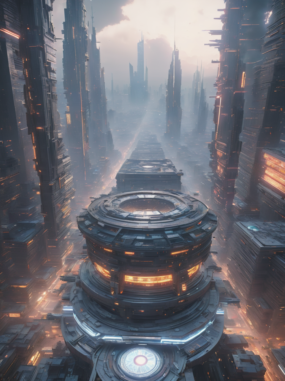 ((best quality)), ((masterpiece)), ((realistic,digital art)), (hyper detailed), Dystopian Cityscape Celestial Body, octane rendering, raytracing, volumetric lighting, Backlit,Rim Lighting, 8K, HDR,  <lora:add-detail-xl:.8>