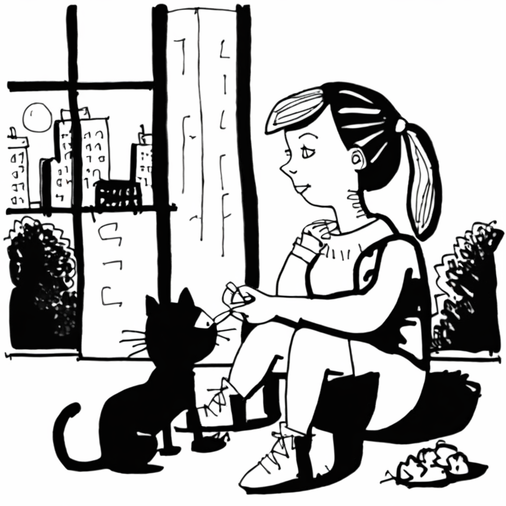 drawix19 girl and cat <lora:drawix19:1>
