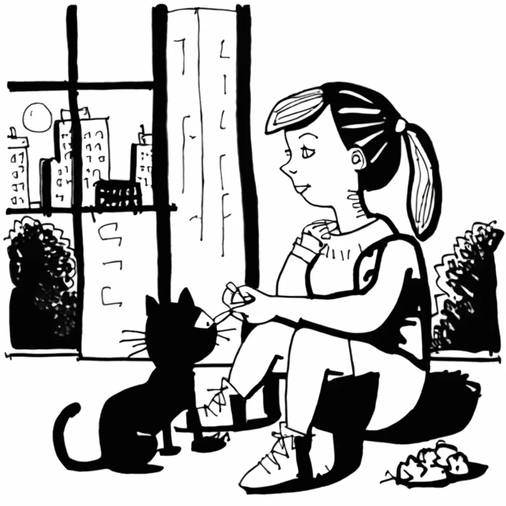 drawix19 girl and cat <lora:drawix19:1>