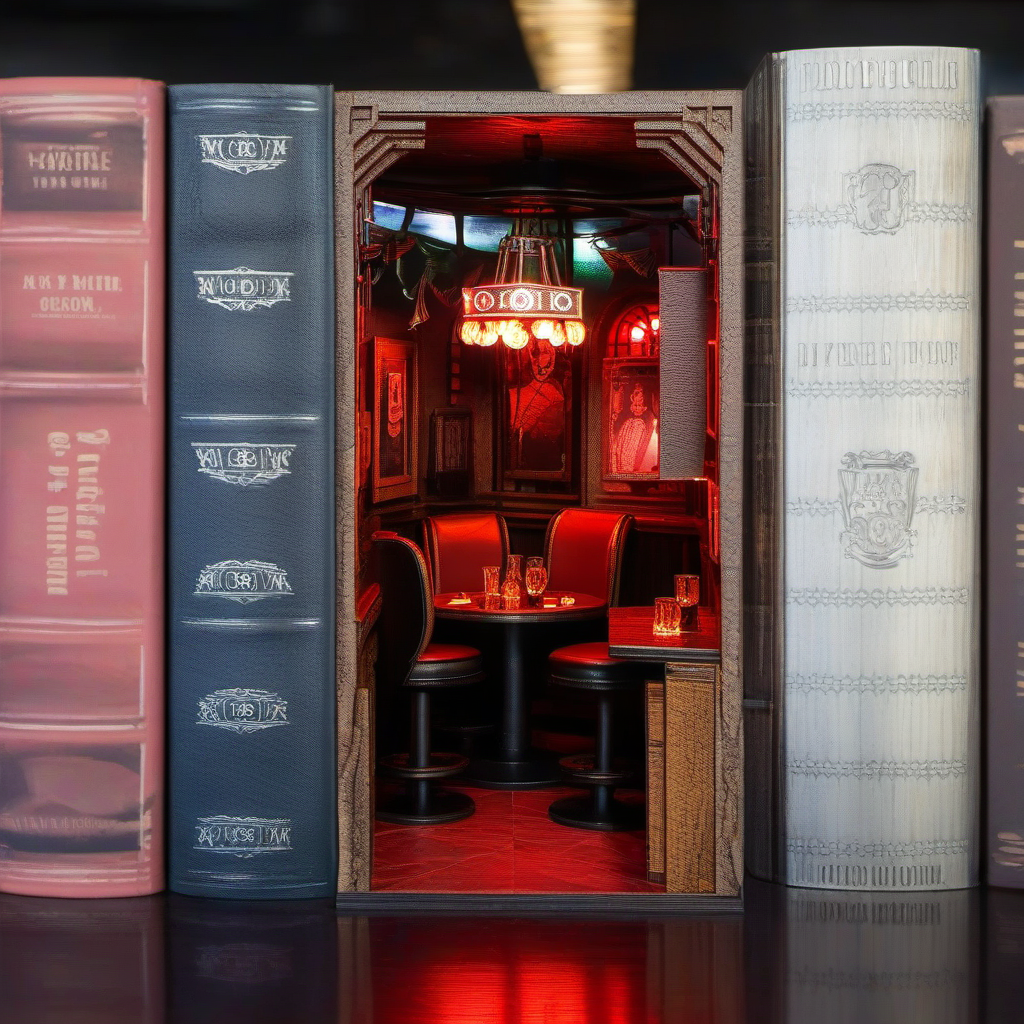 hyperrealistic and intricate detailed photo of book nook, mafia poker room, poker table, prohibition, whiskey, red lights, underground  <lora:book_nook:1.3>, 
realistic skin,
UHD 8k focus stacking, film grain, sharp focus, rule of thirds, insanely detailed, 
raytracing, photorealistic, depth of field, professional colorgrading