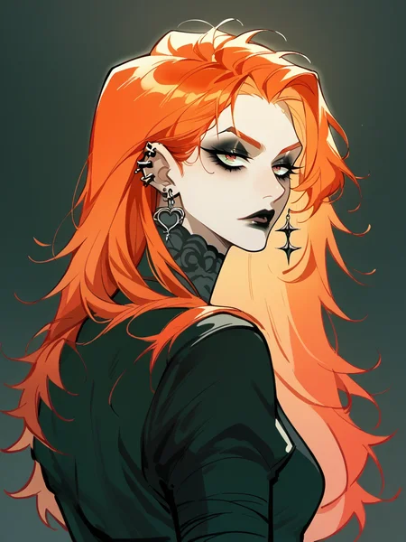 score_9, score_8_up, score_7_up, score_6_up, score_5_up, <lora:chimmymingXLP:1> chimmyming, gothic, <lora:egirlXLP:1> egirl, 1girl, solo, ginger hair,